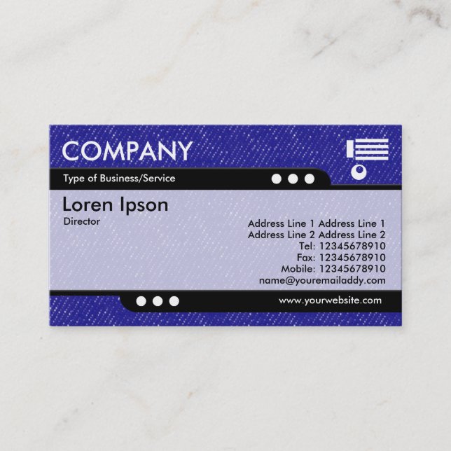 Bullet Train - Blue Denim Texture Business Card (Front)