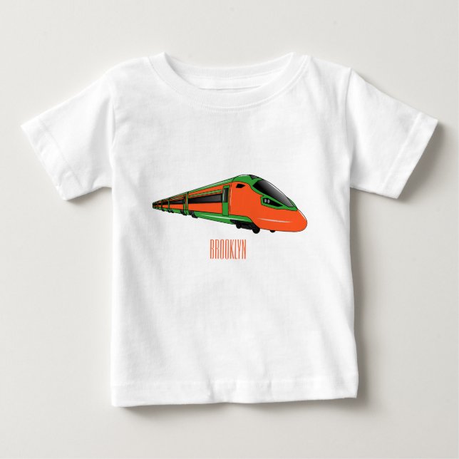 Bullet train cartoon illustration baby T-Shirt (Front)