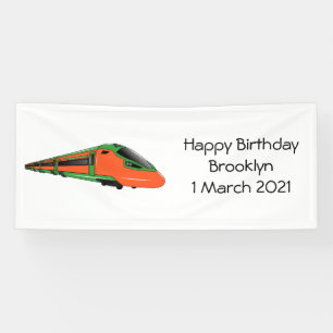 Bullet train cartoon illustration banner