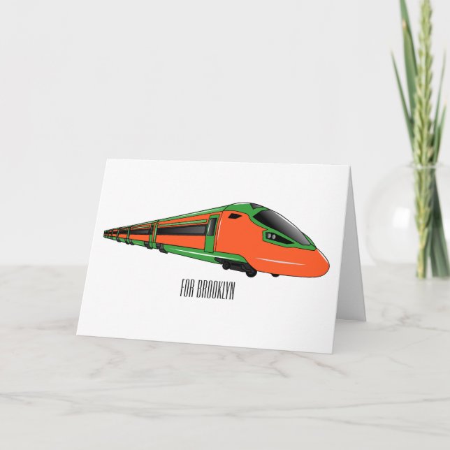 Bullet train cartoon illustration card (Front)