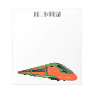 Bullet train cartoon illustration notepad
