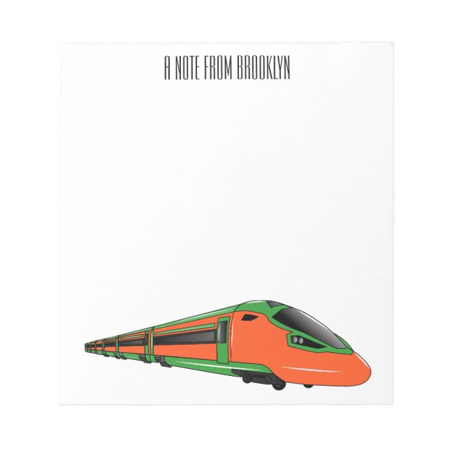 Bullet train cartoon illustration notepad (Front)