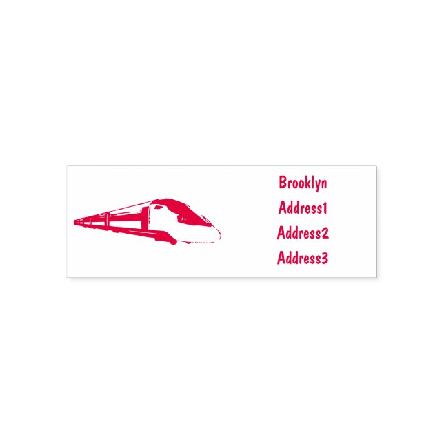 Bullet train cartoon illustration self-inking stamp (Design)