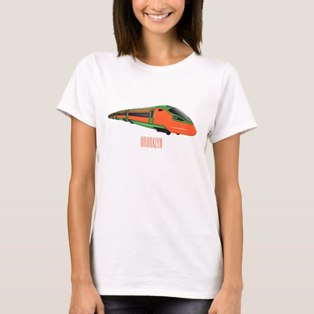 Bullet train cartoon illustration T-Shirt (Front)