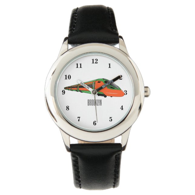 Bullet train cartoon illustration watch (Front)