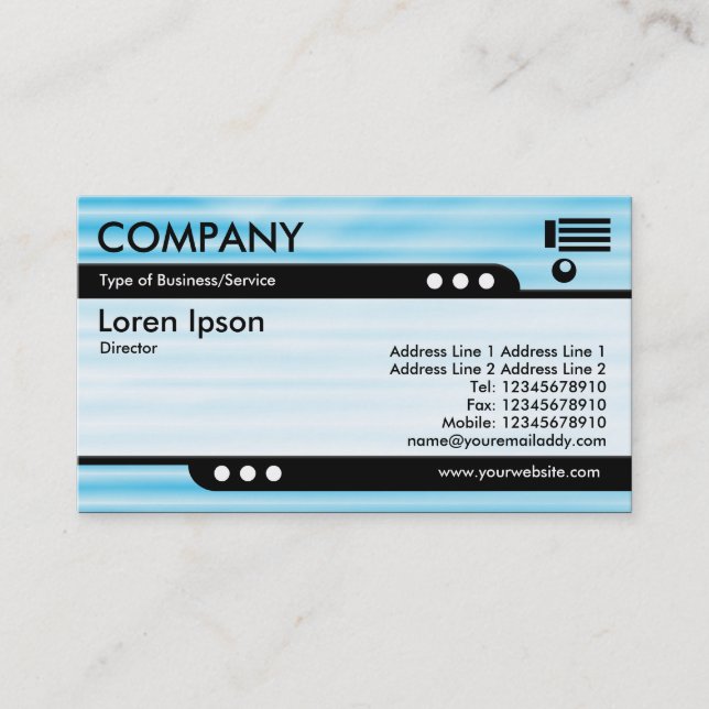 Bullet Train - Corrugated Blue Business Card (Front)