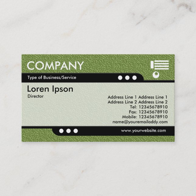 Bullet Train - Green Embossed Texture Business Card (Front)