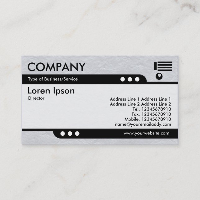 Bullet Train - Light Grey Crinkled Paper Texture Business Card (Front)