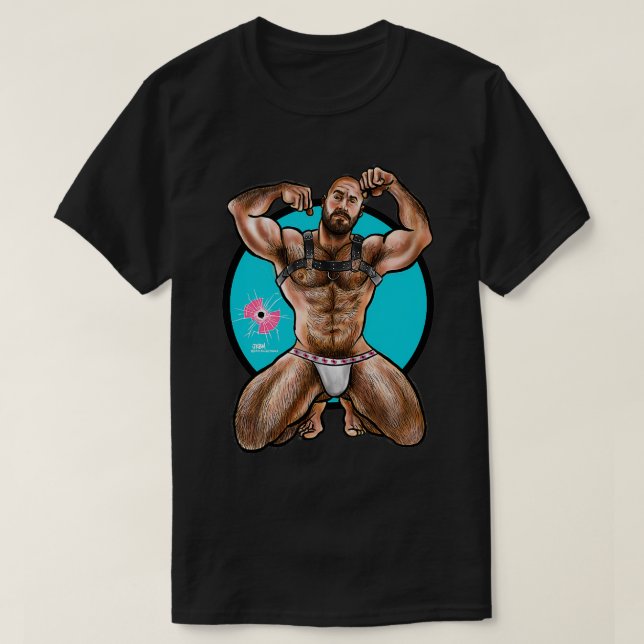 Bullethole Wiggly Piggly Harness T-Shirt (Design Front)