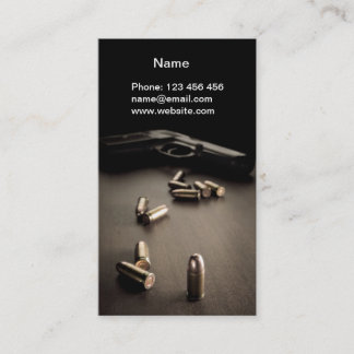 bullets and handgun business card