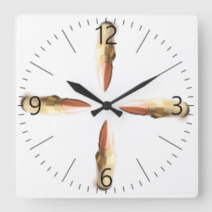 Bullets Square Wall Clock