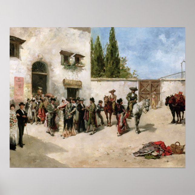 Bullfighters preparing for the Fight (oil on panel Poster (Front)