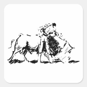 Bullfighting Square Sticker