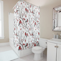 Bullfinch Birds and Berries Marsala Red