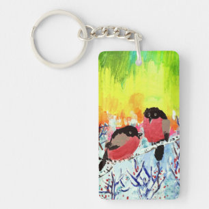 Bullfinch Birds Key Ring