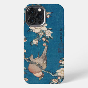 Bullfinch on a Weeping Cherry Branch by Hokusai iPhone Case