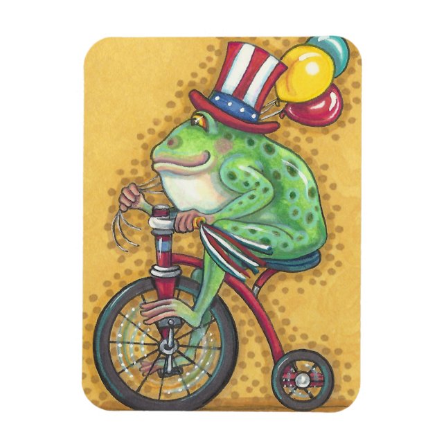 BULLFROG 4TH OF JULY, AMERICANA FROG MAGNET (Vertical)