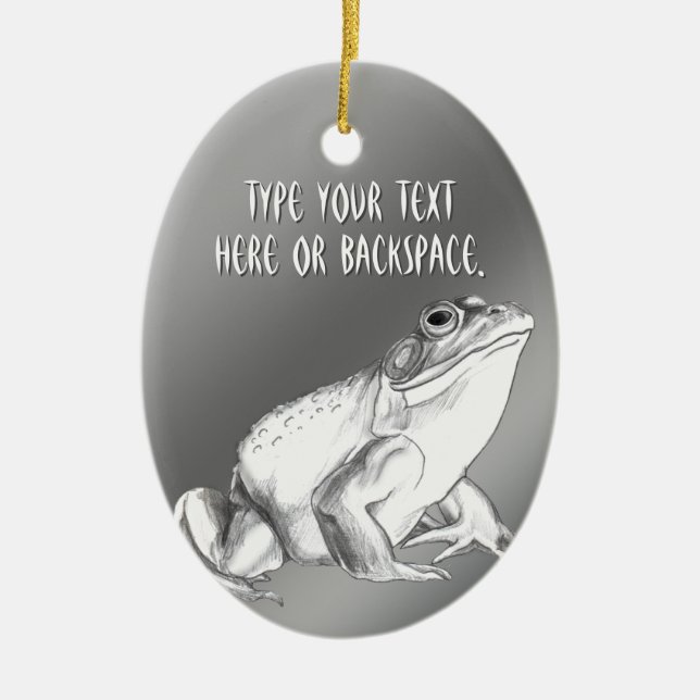 Bullfrog Art Ornament Personalised Frog Decoration (Front)