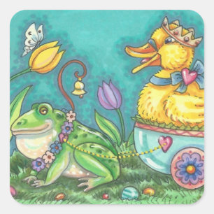 BULLFROG & DUCK EASTER EGG, SPRING STICKERS Sheet