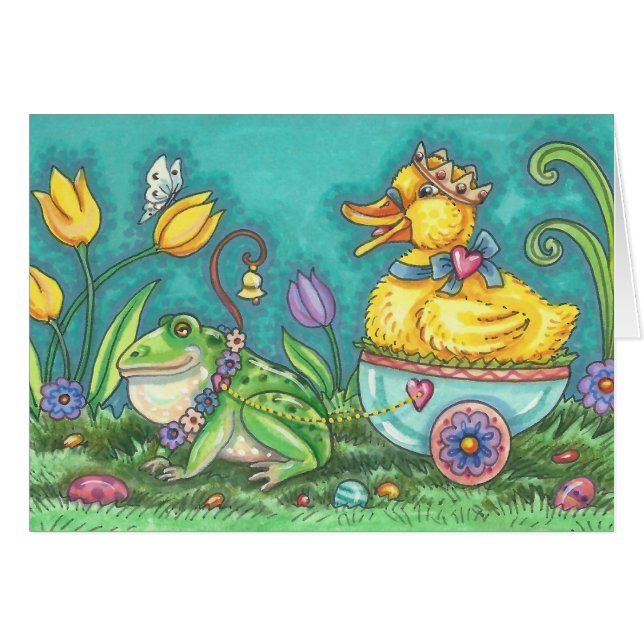 BULLFROG & DUCK PRINCE EASTER GREETING CARD Verse (Front Horizontal)