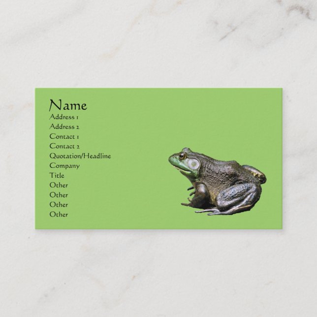 Bullfrog Nature Business Card (Front)