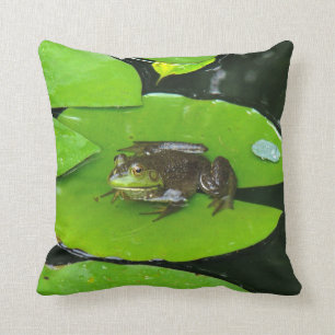 Bullfrog on Lilypads Cushion