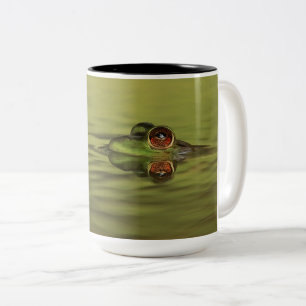 Bullfrog Swimming Two-Tone Coffee Mug