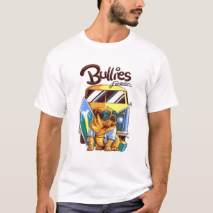 Bullies Summer Vacation Beach Dog Lover Surfer Hol T-Shirt