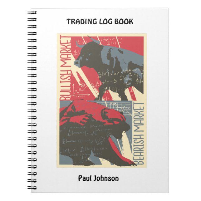 Bullish Bearish Stock Market Trading Log Book (Front)