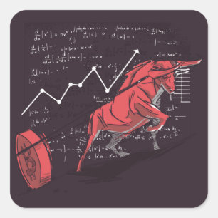Bullish Trend - Stock Market Design Square Sticker