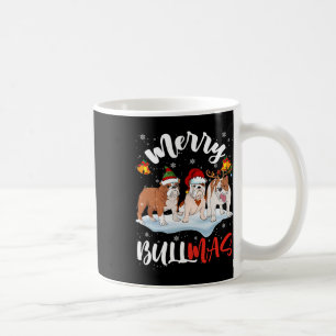 Bullmas Fun Santa Reindeer Elf Bulldog Christmas Coffee Mug