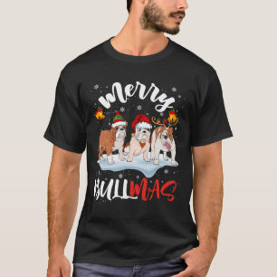 Bullmas Fun Santa Reindeer Elf Bulldog Christmas  T-Shirt