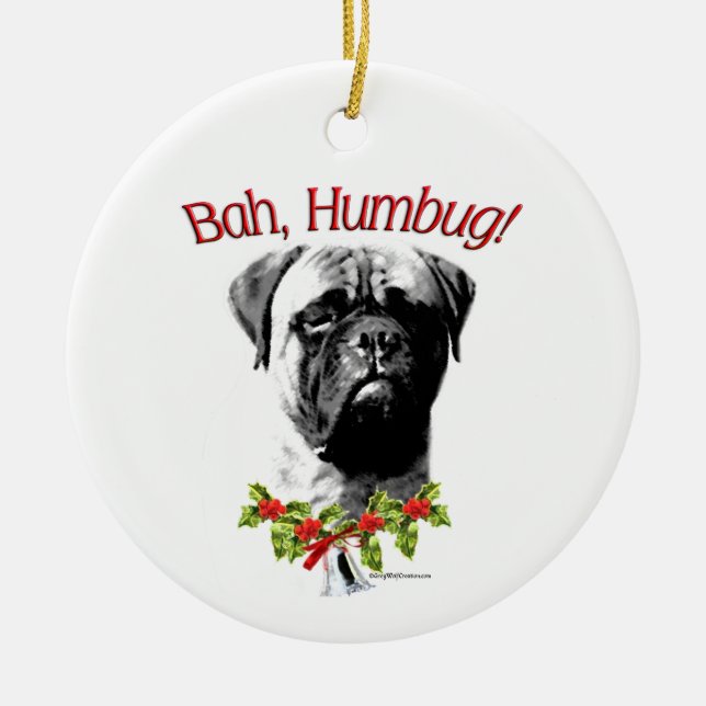 Bullmastiff Bah Humbug  Ceramic Ornament (Front)