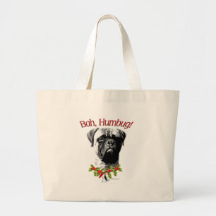 Bullmastiff Bah Humbug Large Tote Bag