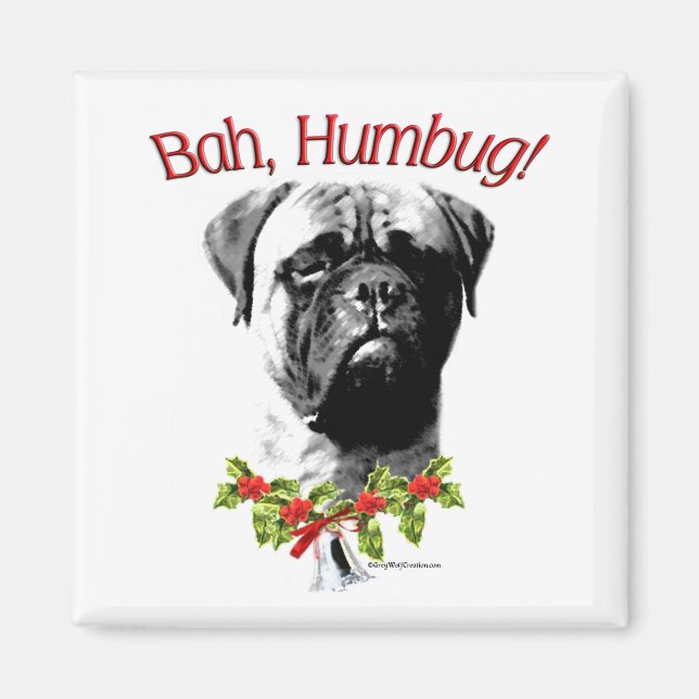 Bullmastiff Bah Humbug Magnet (Front)
