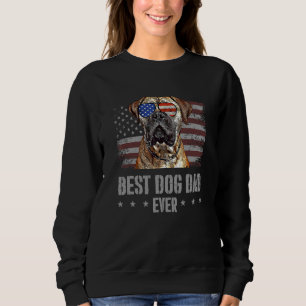 Bullmastiff Best Dog Dad Ever Retro Usa American F Sweatshirt