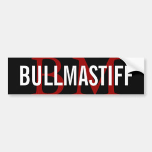 Bullmastiff Breed Monogram Design Bumper Sticker