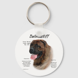 Bullmastiff (brindle) History Design Key Ring