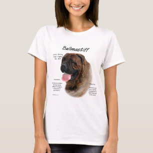 Bullmastiff (brindle) History Design T-Shirt