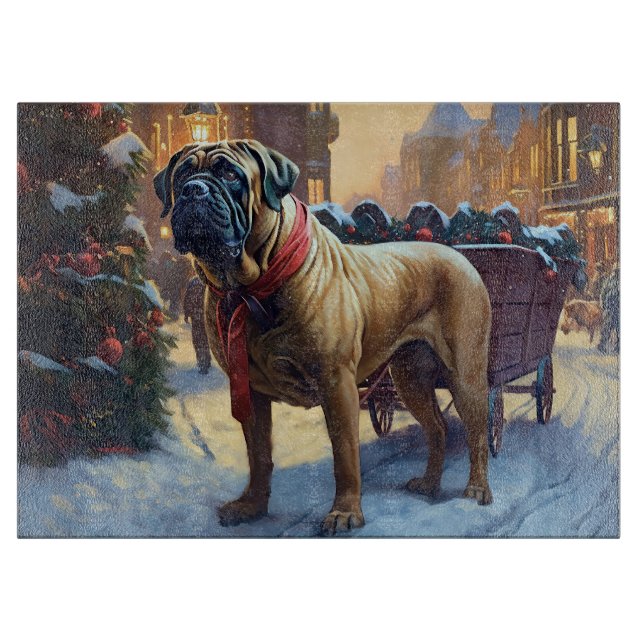 Bullmastiff Christmas Festive Season  Cutting Board (Front)