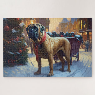 Bullmastiff Christmas Festive Season Jigsaw Puzzle