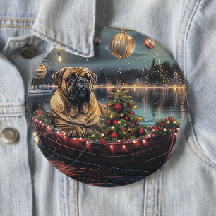 Bullmastiff Christmas Festive Voyage 6 Cm Round Badge