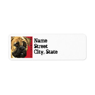 Bullmastiff Colour Block Return Address Label