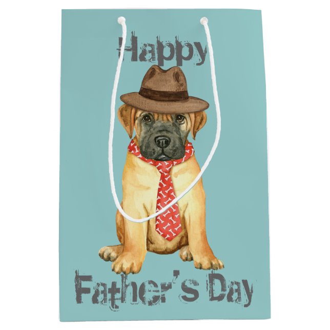 Bullmastiff Dad Medium Gift Bag (Front)