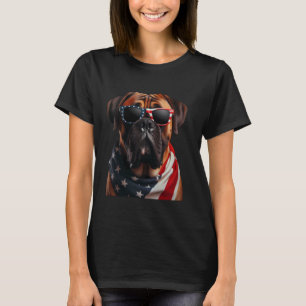 Bullmastiff Dog 4th Of July American Incependence T-Shirt