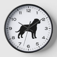 Bullmastiff Dog Breed Silhouette Clock