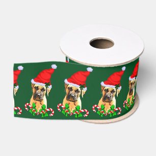 Bullmastiff Dog Christmas Grosgrain Ribbon