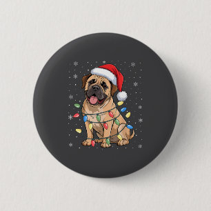 Bullmastiff Dog Christmas Tree Lights Dogs Xmas Pa 6 Cm Round Badge