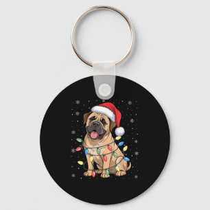 Bullmastiff Dog Christmas Tree Lights Dogs Xmas Pa Key Ring