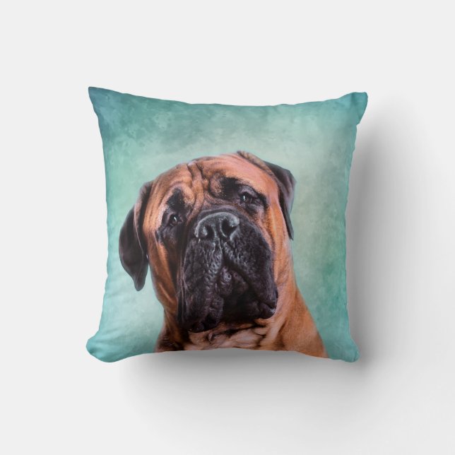Bullmastiff dog cushion (Front)